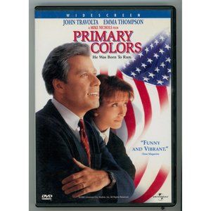 PRIMARY COLORS on DVD, John Travolta, Emma Thompson, ©1998, Universal, Rated R